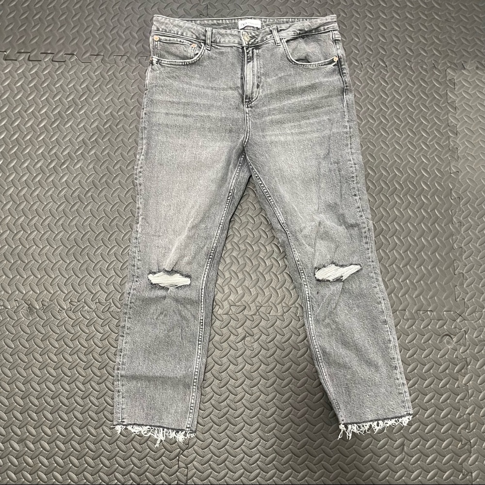 Faded Black Distressed Jeans